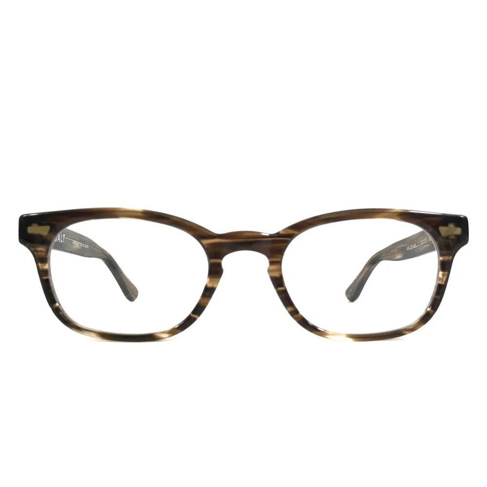 Salt. Eyeglasses Frames ADLER BT Brown Brownstone Horn Rim Browline 49-21-145